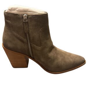 LISA VICKY Women’s 10M Key-V Olive Split Suede Ankle Boots Platform Heel New